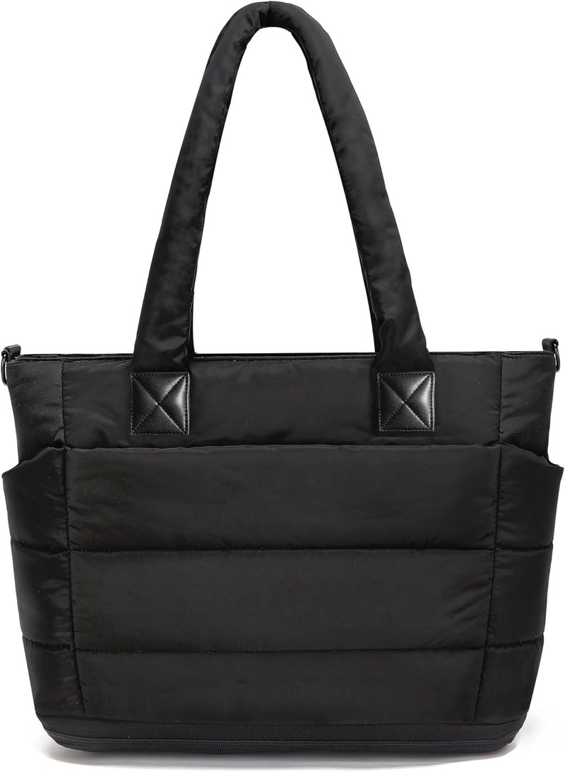 GASSDA Tote Bag for Women Puffer Tote Bag Large Nurse Bags Shoulder Handbag with Zipper for Work Travel - Image 1